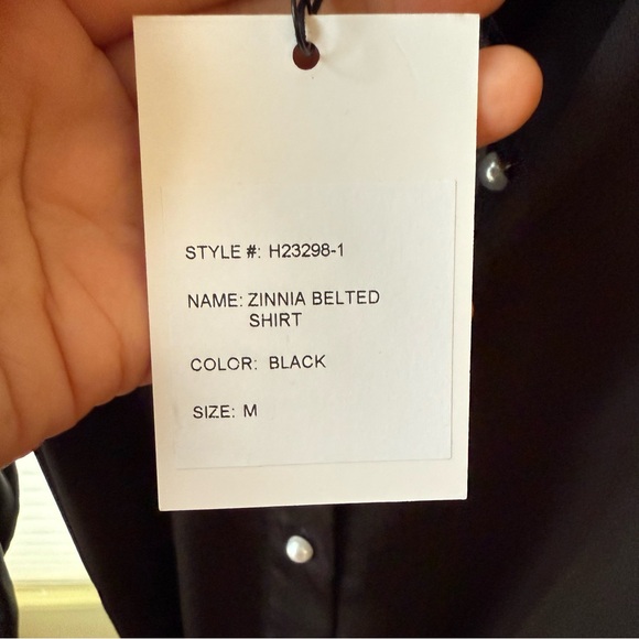Generation Love Zinnia Belted Black Pearl Buttons Shirt - Picture 8 of 8